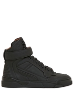 GIVENCHY - 20MM MATTE CALF HIGH TOP SNEAKERS - BLACK