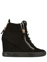 GIUSEPPE ZANOTTI - 90MM HOHE WILDLEDERSNEAKERS - SCHWARZ