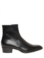 SAINT LAURENT - BRUSHED LEATHER LOW BOOTS - BLACK