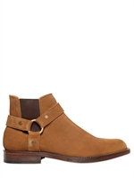 SAINT LAURENT - CHELSEA LOW MOTORCYCLE BOOTS - OCRA
