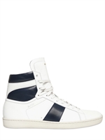 SAINT LAURENT - LEATHER HIGH TOP SNEAKERS - WHITE