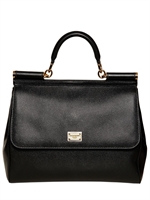 DOLCE & GABBANA - MISS SICILY SAFFIANO LEATHER TOP HANDLE - BLACK