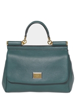DOLCE & GABBANA - MISS SICILY DEER MEDIUM TOP HANDLE BAG - PETROL