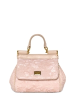 DOLCE & GABBANA - MINI MISS SICILY SEQUINED SHOULDER BAG - LIGHT PINK