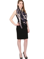 FRANCESCA MARINA BERTOLINO - BEDRUCKTER SEIDENSATINSCHAL - MULTI BEIGE