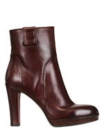 ALBERTO FERMANI - 100MM ZIPPED NAPPA LEATHER BOOTS - BURGUNDY