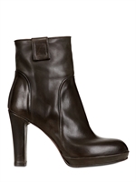 ALBERTO FERMANI - 100MM ZIPPED NAPPA LEATHER BOOTS - MILITARY