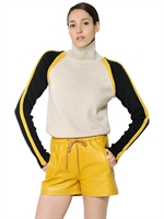 CHLOE' - WOOL CASHMERE KNIT BUBBLE SWEATER - MULTI