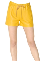 CHLOE' - NAPPA LEATHER SHORTS - MUSTARD