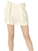 CHLOE' - WOOL CREPE SHORTS - WHITE
