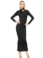 DSQUARED - LANGES, SCHMUCKBESETZTES KLEID AUS VISKOSEJERSEY - SCHWARZ