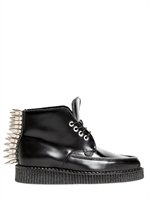 UNDERGROUND - IZZUE BRUSHED LEATHER CREEPER SHOES - BLACK