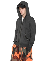 Y-3 - WOOL BLEND ECO LEATHER PIPING SWEATSHIRT - GREY