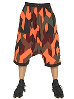 Y-3 - REVERSIBLE GEOMETRIC CAMOUFLAGE SHORTS - BLACK/ORANGE