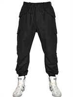 Y-3 - WOOL BLEND FLANNEL CARGO TROUSERS - CHARCOAL