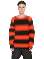 Y-3 - BLURRY STRIPED WOOL BLEND SWEATER - BLACK/ORANGE