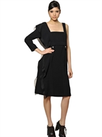 CHLOE' - ORGANZA RUFFLE AND CREPE SABLE DRESS - MIDNIGHT