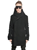 RICK OWENS - HALBER CABAN AUS GEFILZTER WOLLE & KASCHMIRGEWEBE - SCHWARZ