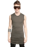 RICK OWENS - UNSTABLE COTTON SLEEVELESS T-SHIRT - DNA DUST