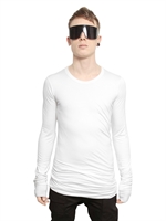RICK OWENS - DOUBLE UNSTABLE COTTON T-SHIRT - MILK