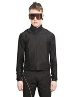 RICK OWENS - SILK/COTTON ASYMMETRICAL COLLAR SHIRT - BLACK