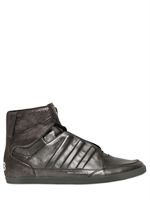 Y-3 - HONJA METALLIC LEATHER HIGH TOP SNEAKERS - GOLD