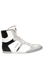 Y-3 - SALA HIGH LEATHER HIGH TOP SNEAKERS - WHITE/BLACK