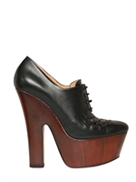 DSQUARED - 150MM CALFSKIN LACE UP SHOE BOOTS - FOREST GREEN