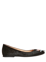 DSQUARED - 10MM KITTY PONYSKIN BALLERINA FLATS - BLACK