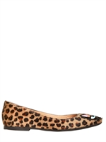 DSQUARED - 10MM KITTY PONYSKIN BALLERINA FLATS - LEOPARD