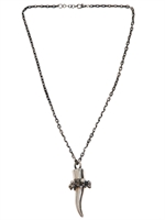 JOHN RICHMOND - HORN PENDANT CHAIN NECKLACE - SILVER
