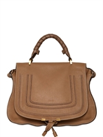 CHLOE' - NEW MARCIE TEXTURED LEATHER BAG - NUT