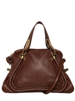 CHLOE' - MEDIUM PARATY GRAINED LEATHER BAG - COFFEE SHOT