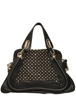 CHLOE' - PARATY MILITARY STUDDED LEATHER BAG - BLACK