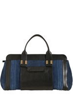 CHLOE' - LARGE ALICE SUEDE TOP HANDLE BAG - ROYAL NAVY