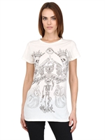 NICOLAI LILIN FOR HAPPINESS - BEDRUCKTES JERSEY-T-SHIRT - WEIß