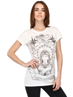 NICOLAI LILIN FOR HAPPINESS - BEDRUCKTES JERSEY-T-SHIRT - WEIß