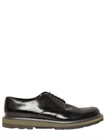 DIRK BIKKEMBERGS - BRUSHED LEATHER LACE-UP SHOES - BLACK
