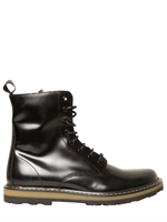 DIRK BIKKEMBERGS - BRUSHED LEATHER LOW BOOTS - BLACK