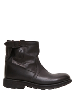 BIKKEMBERGS - LEATHER ANKLE BOOTS - BLACK