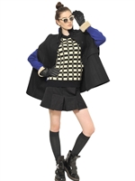 MARNI - WOOL CASHMERE CLOTH CAPE COAT - MIDNIGHT