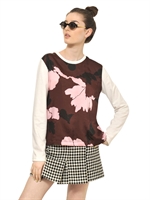 MARNI - TOP IN TWILL DI VISCOSA E JERSEY DI COTONE - MULTICOLORE