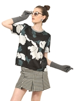 MARNI - VISCOSE TWILL AND COTTON JERSEY T-SHIRT - MULTI