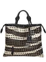BURBERRY PRORSUM - ZEBRA PRINTED PONYSKIN TOTE BAG - BLACK/WHITE