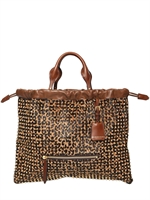 BURBERRY PRORSUM - STUDDED LEOPARD PRINTED PONYSKIN TOTE - LEOPARD