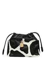 BURBERRY PRORSUM - SMALL COW PRINTED PONYSKIN BAG - BLACK/WHITE