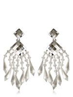 BALMAIN - CRYSTAL DROP EARRINGS - CRYSTAL