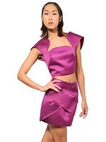 MUGLER - TOP IN TECHNO DUCHESSE - FUCSIA