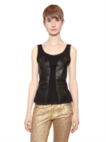 FAITH CONNEXION - TOP IN JERSEY DI VISCOSA STRETCH - NERO