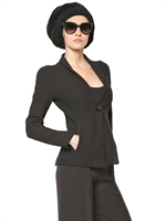 GIORGIO ARMANI - WOOL & COTTON DOUBLE JERSEY JACKET - BLACK